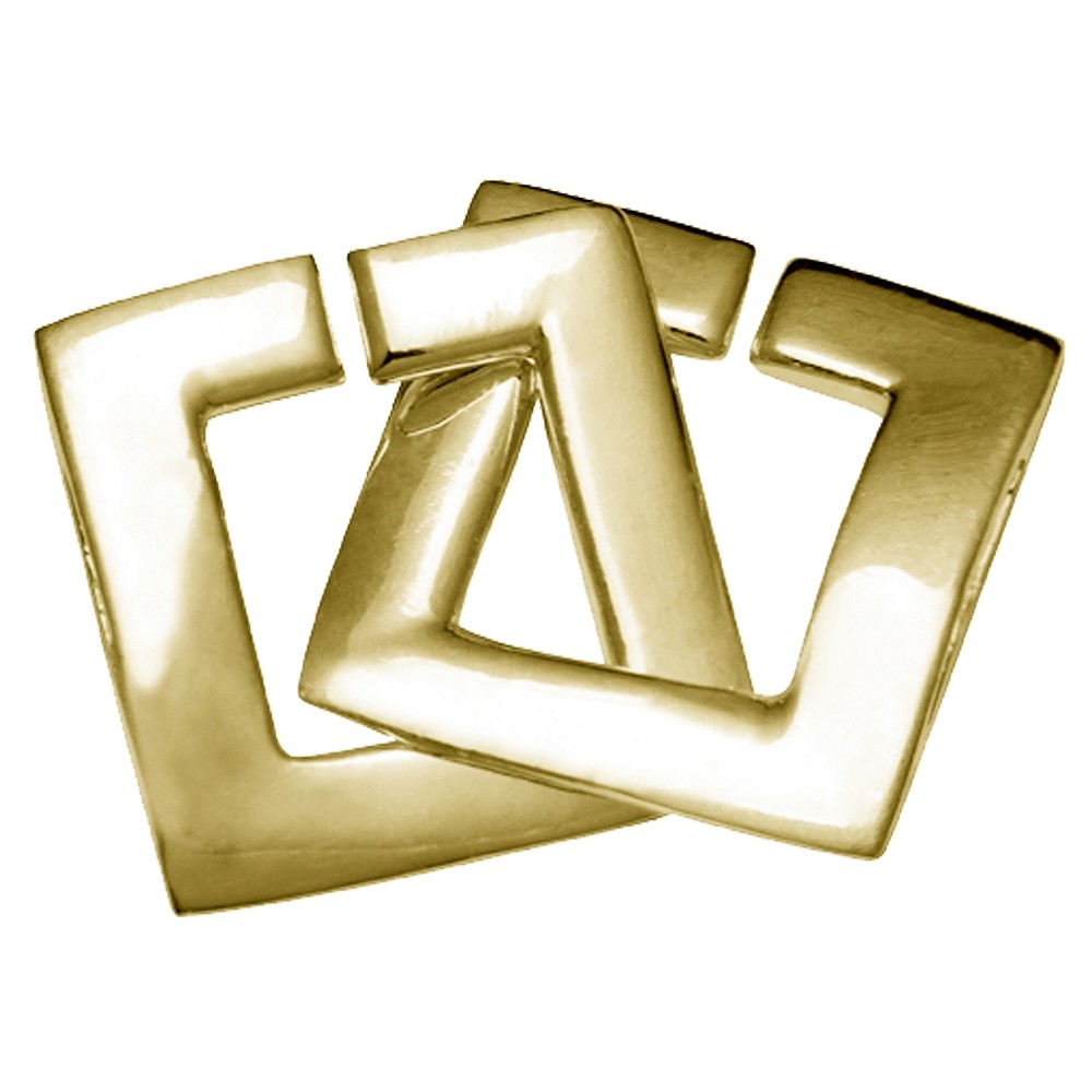 Ring-Ring-Verschluß quadratisch 14mm, Silber vergoldet matt (1 St./VE) | Marco Schreier