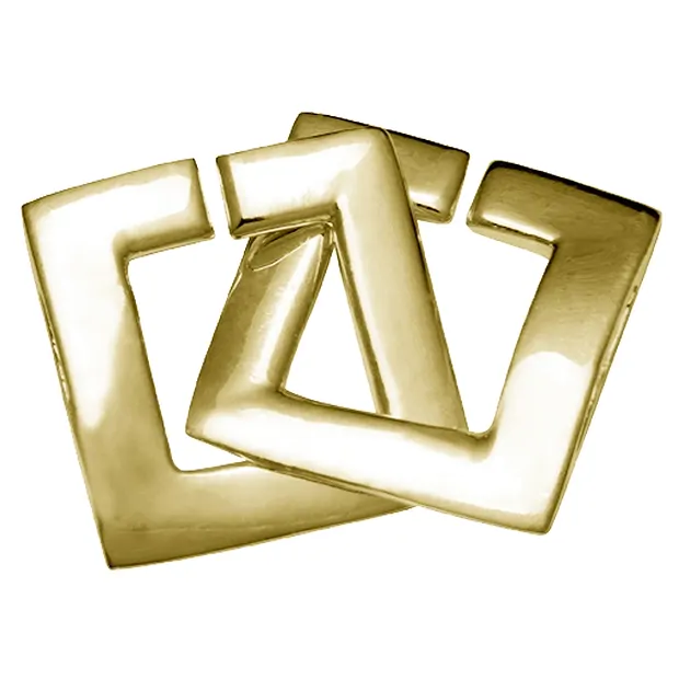Ring Clasp square 14mm, silver gold-plated matt (1 pc./ PU) | Marco Schreier
