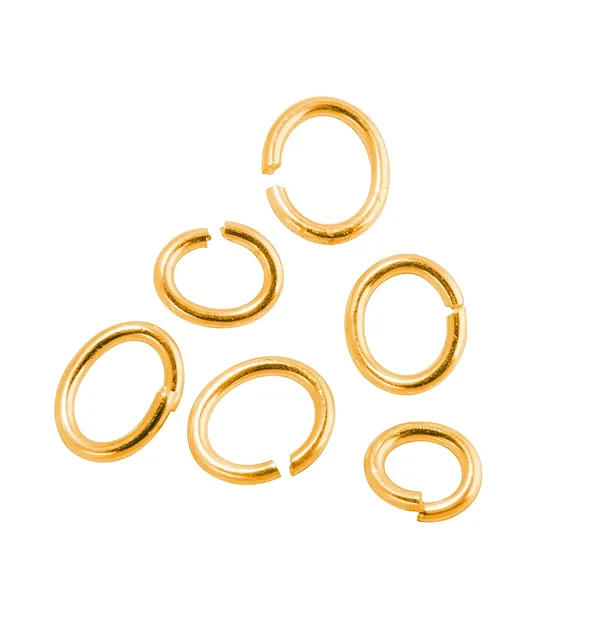 Anneaux de saut ouverts ovale 04 x 06mm, argent doré (50 pcs/UC) | Marco Schreier