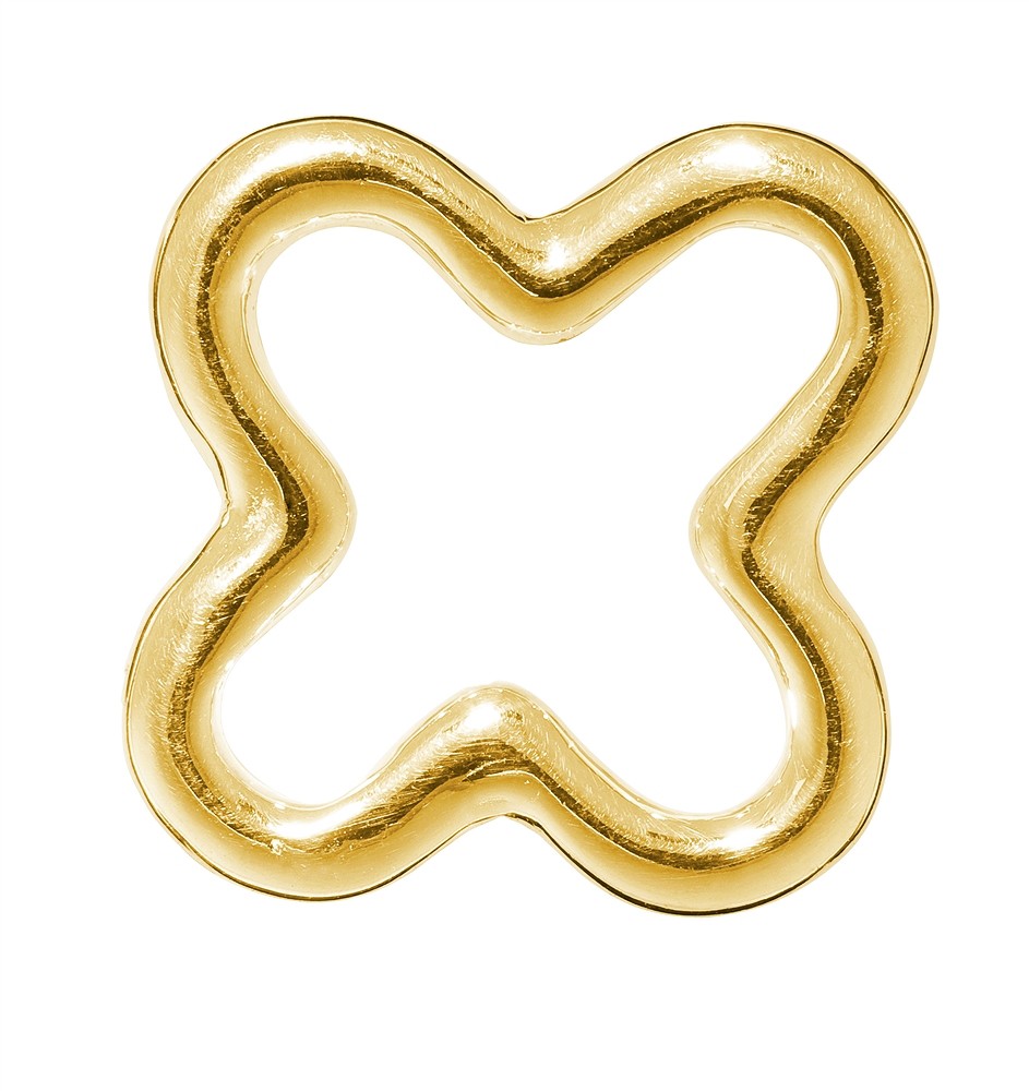 Closed jump ring cross 22mm, gold-plated silver (2 pcs./ PU) | Marco Schreier