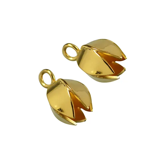 Endkappen "Tulpe" 16mm, Silber vergoldet (2 St./VE) | Marco Schreier