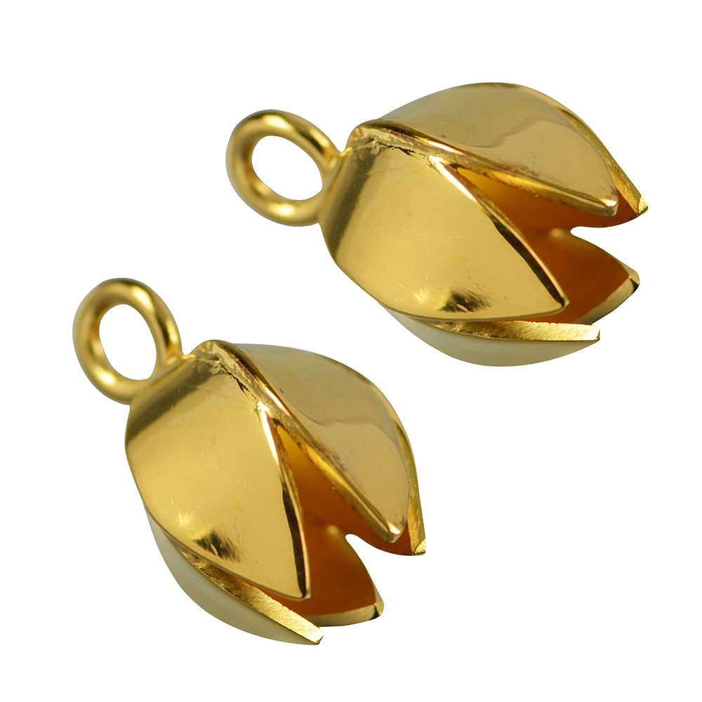 Tappo finale "Tulipano" 23 mm, argento placcato oro (2 pz./ UC) | Marco Schreier