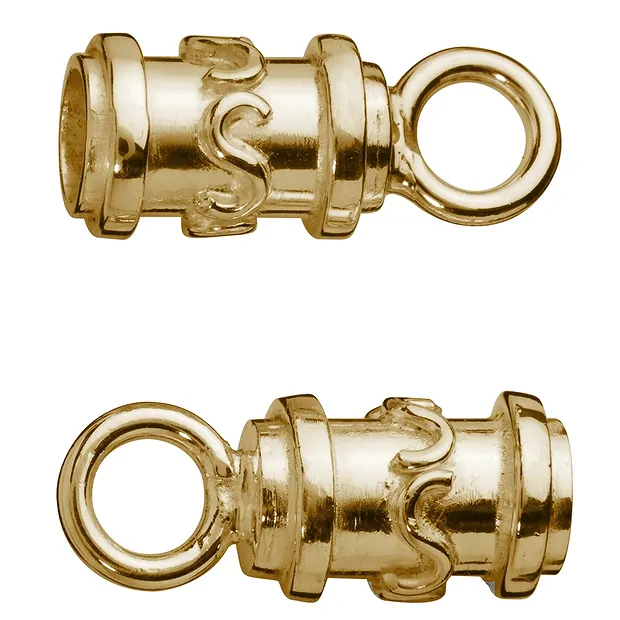 Endkappe "Schlangendekor" für 2,5mm-Bänder, vergoldet (2 St./VE) | Marco Schreier