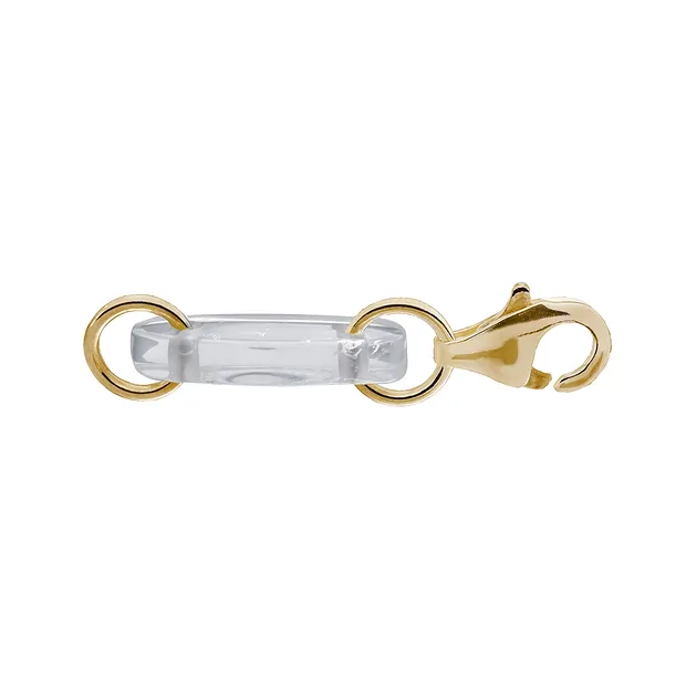 Kettenunterbrecher Bergkristall mit Karabiner, 33mm, vergoldet (6 St./VE) | Marco Schreier