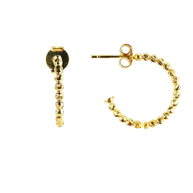 Pendientes criollos con esferas, 2,0 cm, chapados en oro | Marco Schreier