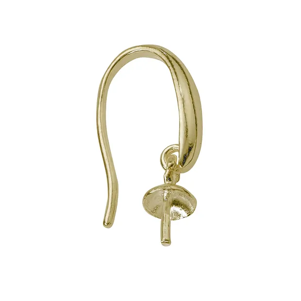 Ear Hook with attached cap and pin 20mm, gold-plated silver (4 pcs./ PU) | Marco Schreier