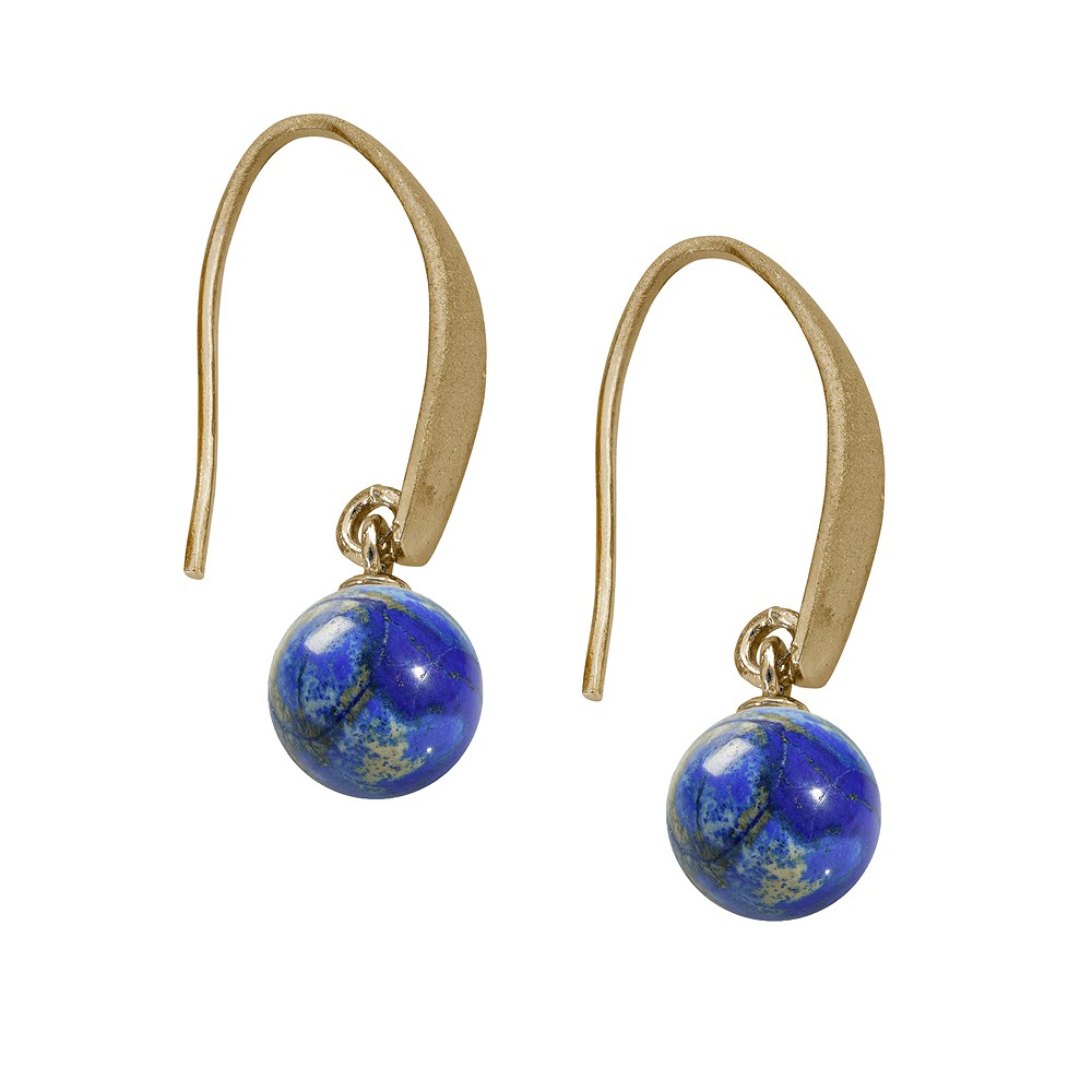 Ohrhaken sandgestrahlte Front 25mm, vergoldet matt (2 St./VE) | Marco Schreier