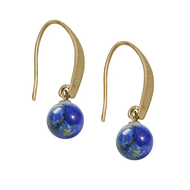 Boucles d'oreillles avec crochet, face sablée 25mm, doré mat (2 pcs/UC) | Marco Schreier