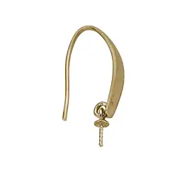1909512052 Gancio per orecchio sabbiato anteriore 25 mm, placcato oro opaco (2 pz./ UC) | Marco Schreier