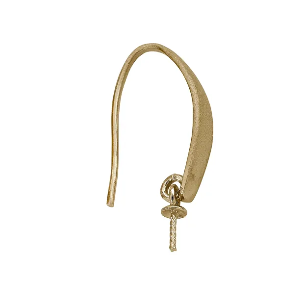 Ear Hook sandblasted front 25mm, gold-plated matt (2 pcs./ PU) | Marco Schreier