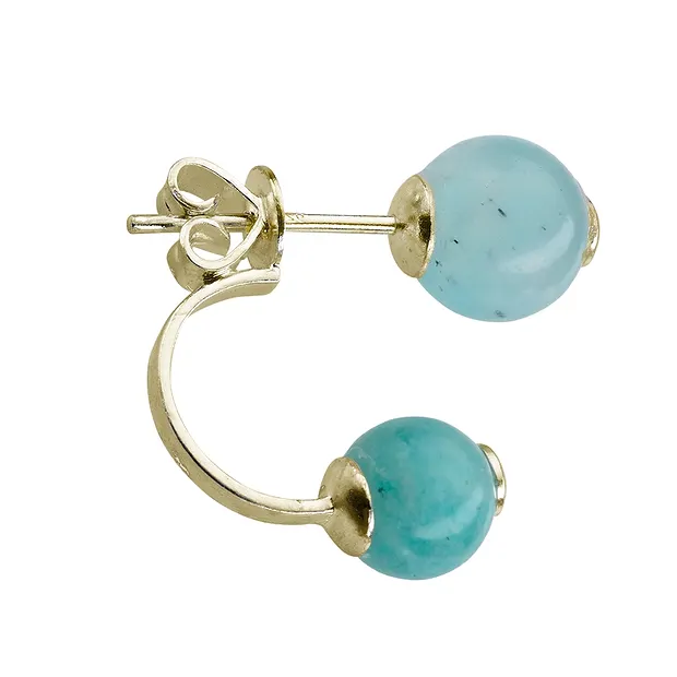 Clous d'oreilles Perle flottante "2 en 1", argent doré (2 pcs/Unité) | Marco Schreier