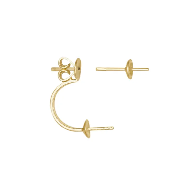 Earstuds floating pearl "2 in 1", gold-plated silver (2 pcs./ PU) | Marco Schreier