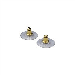 1909541011 Tuercas para pendiente de presión, silicona/oro plateado (6 uds./VE) | Marco Schreier