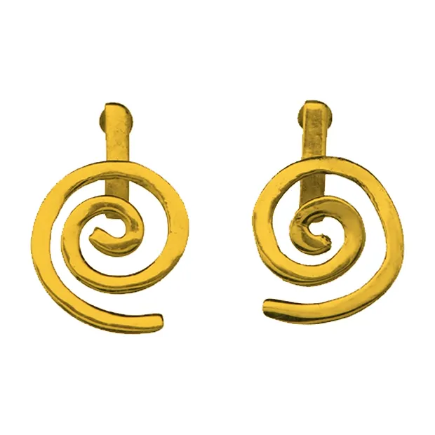 Perno auricolare "Spirale" in argento placcato oro, per ciambella da 15 mm | Marco Schreier