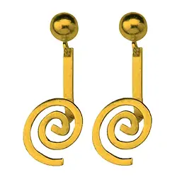 1909590012 Pendientes "Espiral" plata dorada, para donut 15mm | Marco Schreier