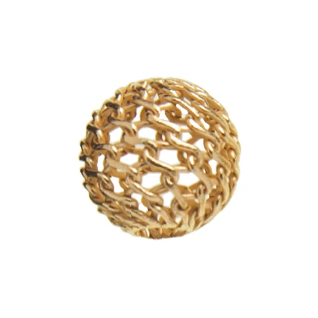 Net ball 08mm, silver gold-plated (10 pcs./ PU) | gems, healing stones & jewelry