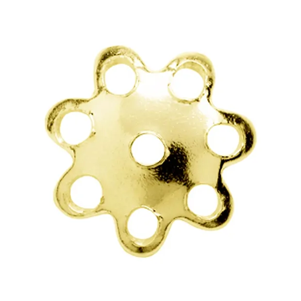 Fiore a mezza conchiglia 8 mm, argento placcato oro (70 pz./ UC) | Marco Schreier