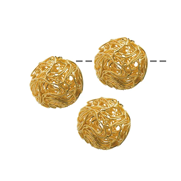 Palla di filo 10 mm, argento placcato oro (3 pz./ UC) | Marco Schreier