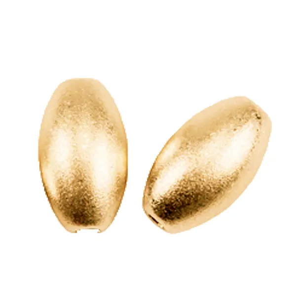 Olive 6mm, silver gold-plated matt (7 pcs./ PU) | gems, healing stones & jewelry