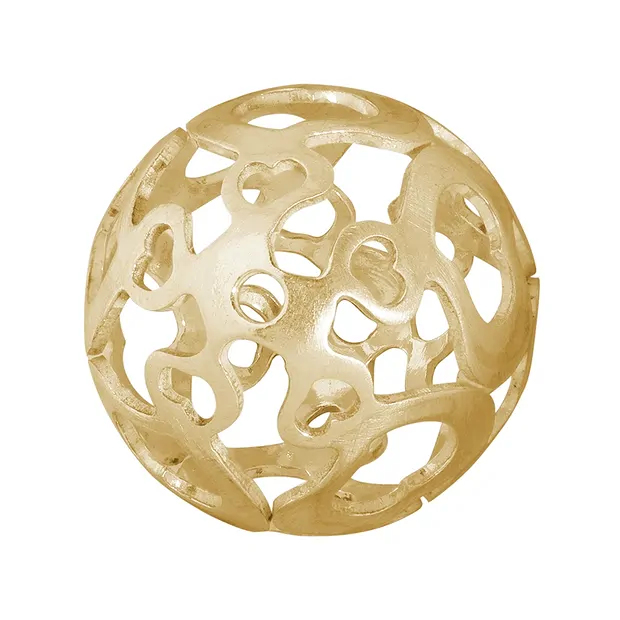 Kugel "Herz" 19mm, Silber vergoldet matt (1 St./VE) | Marco Schreier