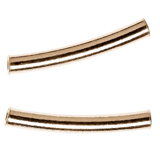 Tubo piegato 02 x 15 mm, argento placcato oro opaco (15 pz./ UC) | Marco Schreier
