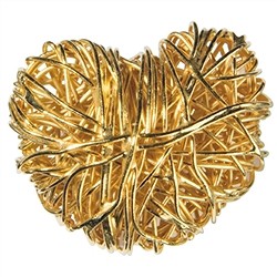 1909643301 Heart wire 30mm, silver gold-plated (1 pc./ PU) | gems, healing stones &amp; jewelry