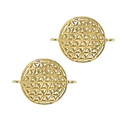 1909672031 Flor de la vida con Anillas 16mm, plata dorada (2 uds./VE) | Marco Schreier