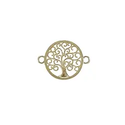 1909672081 Tree of life with two eyelets 15mm, gold-plated silver (1 pc./ PU) | Marco Schreier