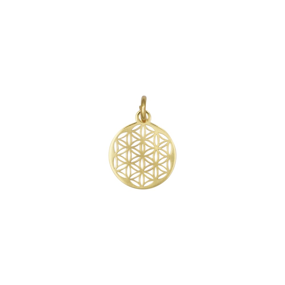 Flower of Life pendant with eyelet and ring 10mm, gold-plated silver (4 pcs./ PU) | Marco Schreier