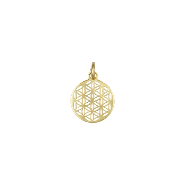 Blume des Lebens mit Öse und Ring 10mm, vergoldet (4 St./VE) | Marco Schreier