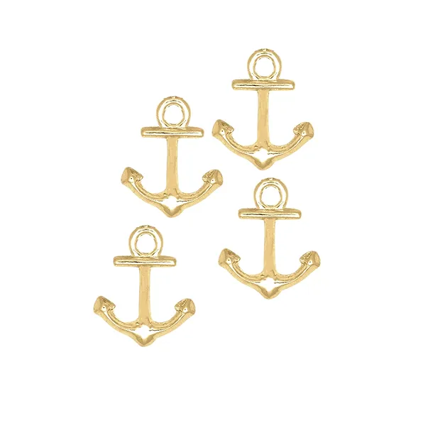Anker 15 x 10mm, Silber vergoldet (4 St./VE) | Edelsteine, Heilsteine & Schmuck