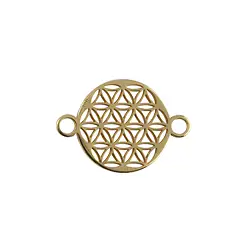 1909672151 Fiore della vita con occhielli 10 mm, argento placcato oro (4 pz./ UC) | Marco Schreier