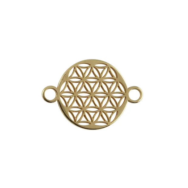 Flower of Life with eyelets 10mm, gold-plated silver (4 pcs./ PU) | Marco Schreier
