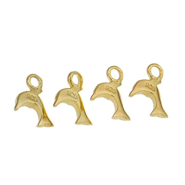 Dolphin 8 x 8mm, gold-plated silver (4 pc/PU) | wholesaler gems & healing stones