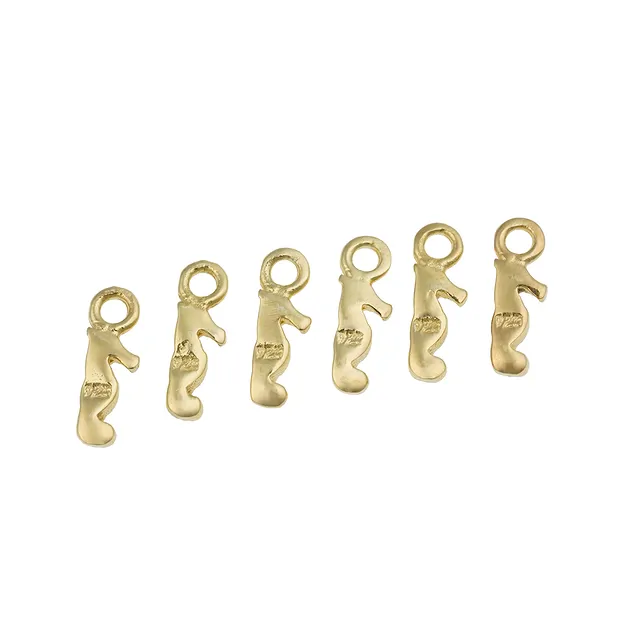 Seepferdchen 10 x 4mm, Silber vergoldet (6 St./VE) | Marco Schreier