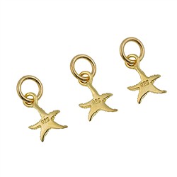 1909672211 Seestern 7 x 8mm, Silber vergoldet (3 St./VE) | Edelsteine, Heilsteine & Schmuck