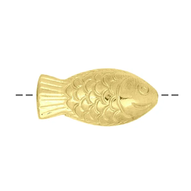 Fisch 23 x 14mm, Silber vergoldet (1 St./VE) | Edelsteine, Heilsteine & Schmuck