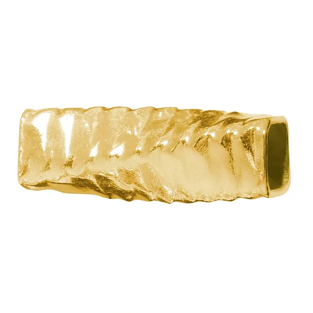 Tubi quadrati martellati ritorti 04 x 08 mm, argento placcato oro (24 pz./ UC) | Marco Schreier