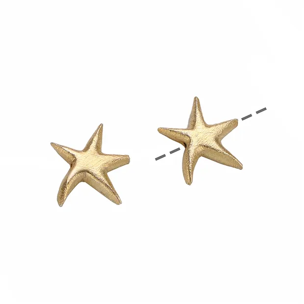 Starfish 18 x 16mm, silver gold-plated matt (2 pcs./ PU) | Marco Schreier