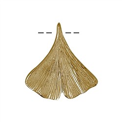 1909697021 Foglia di ginkgo 20 mm, argento placcato oro (2 pz./ UC) | Marco Schreier