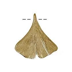 1909697021 Ginkgoblatt 20mm, Silber vergoldet (2 St./VE) | Edelsteine, Heilsteine & Schmuck