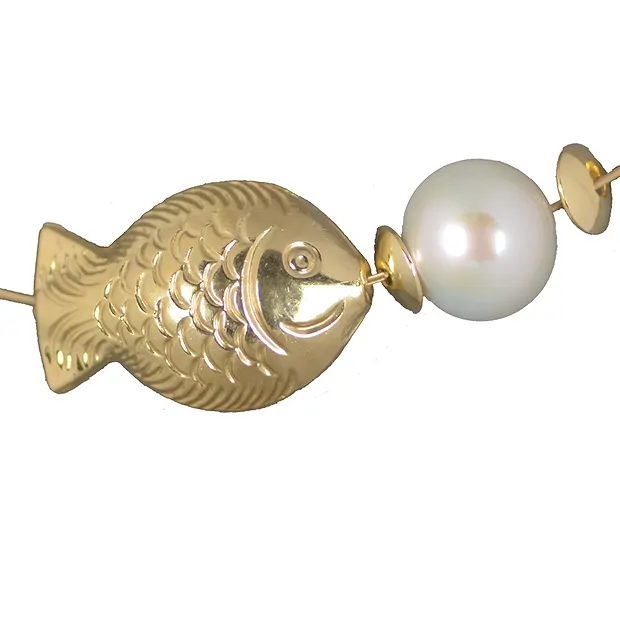 Fisch 25mm, Silber vergoldet (1 St./VE) | GH Edelsteine, Heilsteine & Schmuck