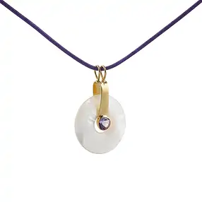 Scharnierclip für 40mm Donut, Silber vergoldet, Amethyst | Marco Schreier