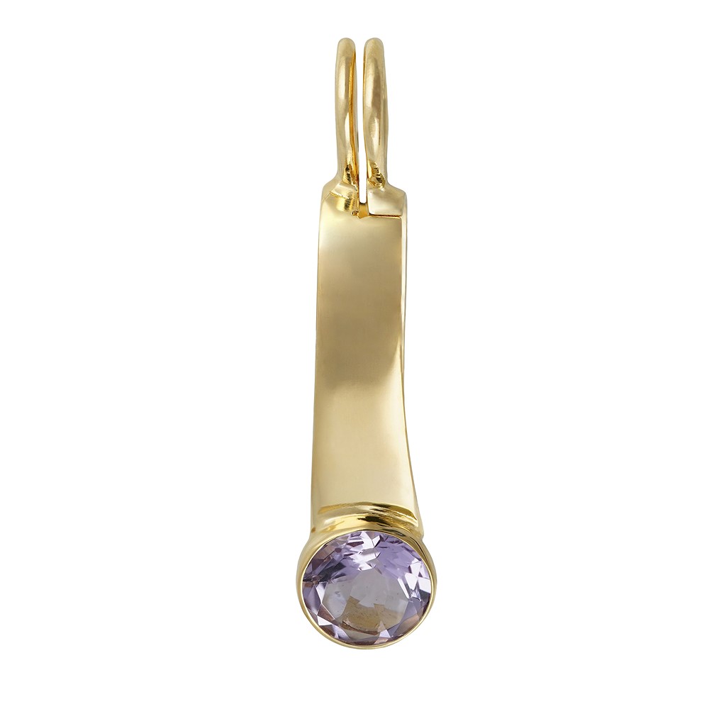 Scharnierclip für 40mm Donut, Silber vergoldet, Amethyst | Marco Schreier