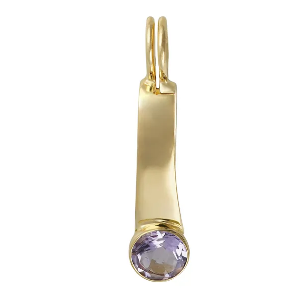 Clip a cerniera per ciambella da 40 mm, argento placcato oro, ametista | Marco Schreier