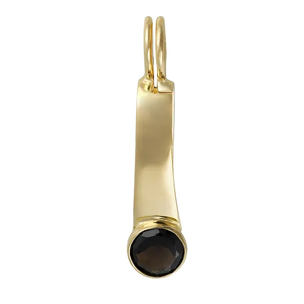 Clip a cerniera per ciambella da 40 mm, argento placcato oro, Quarzo fumé | Marco Schreier