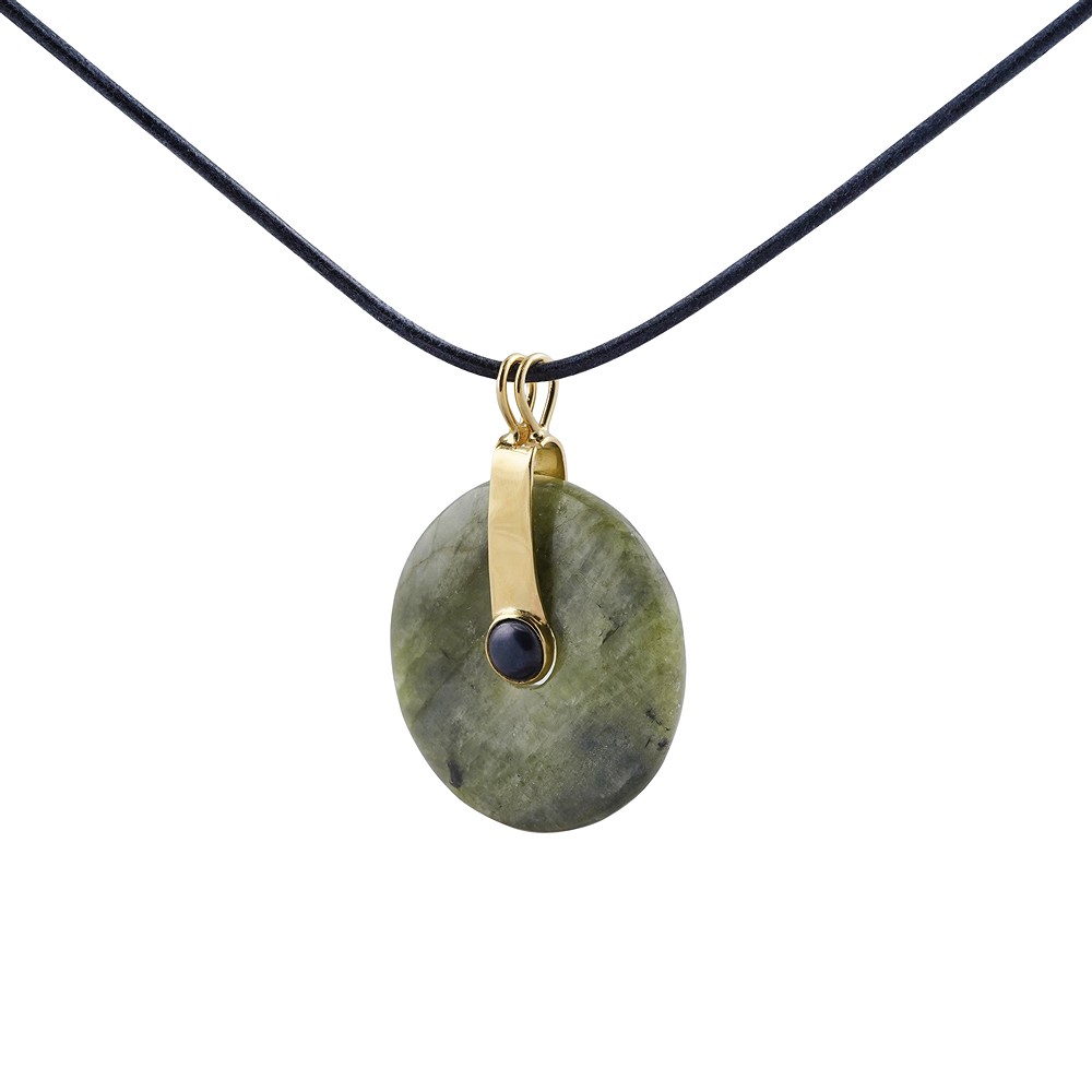 Scharnierclip für 40mm Donut, Silber vergoldet, Perle | Marco Schreier