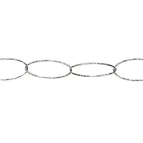 Meter chain, shiny oval, silver rhodiniert, 20mm x 10mm (1m/PU) | Marco Schreier
