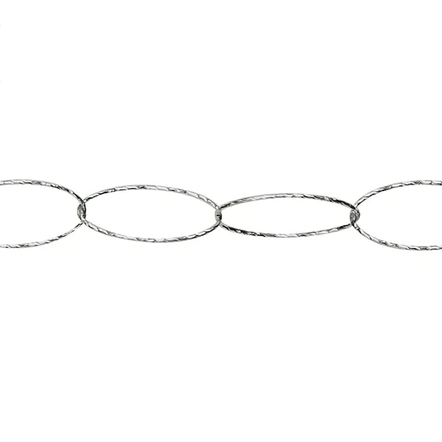 Meter chain, shiny oval, silver rhodiniert, 20mm x 10mm (1m/PU) | Marco Schreier