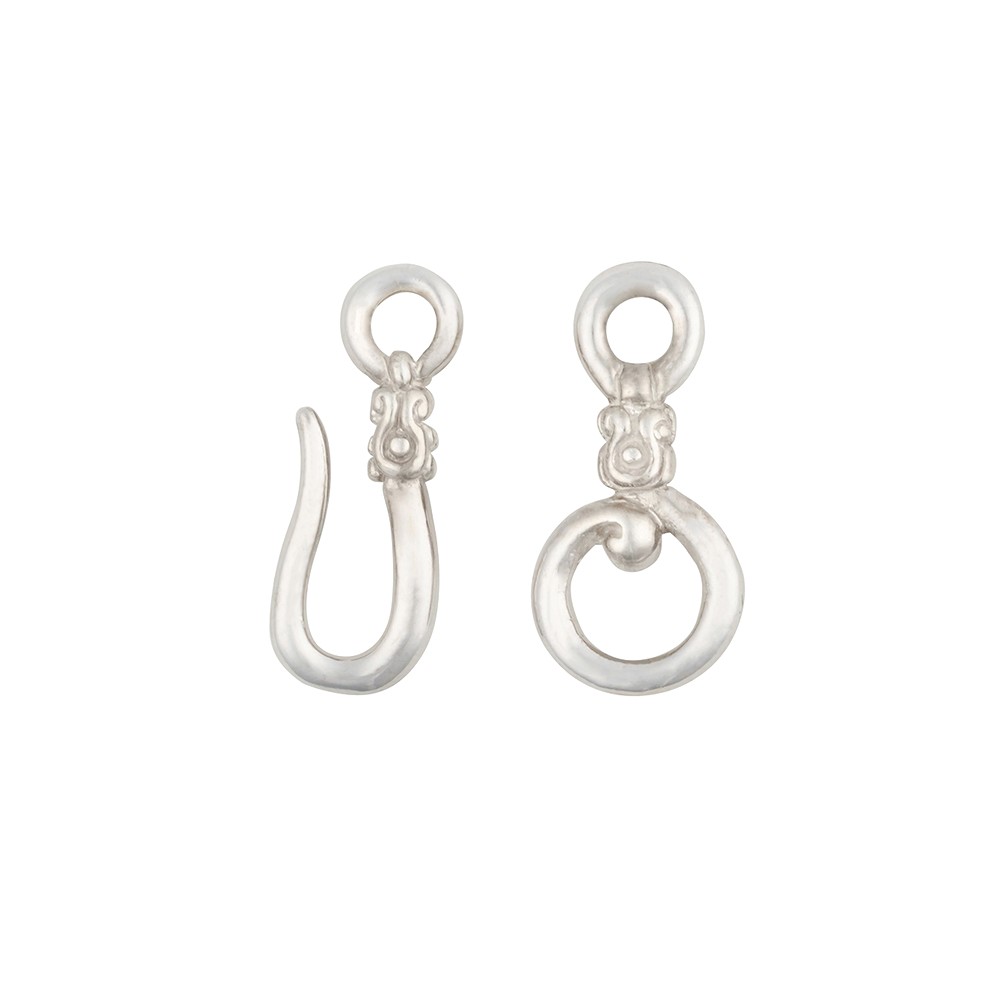 "Baroque" Hook, 30 mm, rhodiniert (1 pc/PU) | wholesaler gems & healing stones